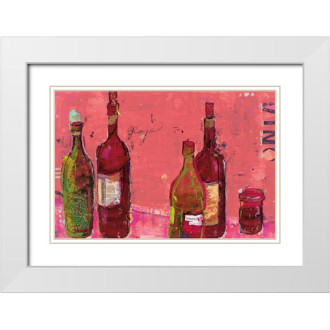 Vino Coral White Modern Wood Framed Art Print with Double Matting by Day, Kellie
