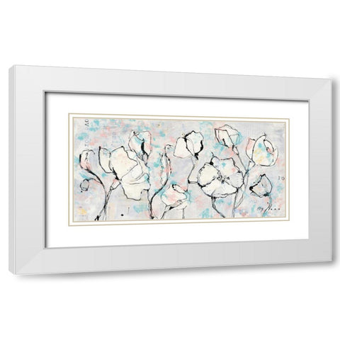 16 Again Blush Turquoise White Modern Wood Framed Art Print with Double Matting by Day, Kellie