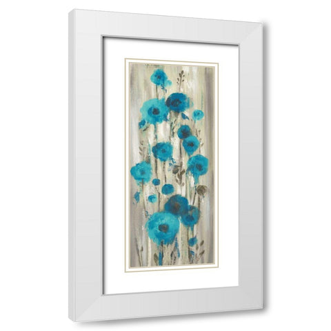 Roadside Flowers I Blue Crop White Modern Wood Framed Art Print with Double Matting by Vassileva, Silvia