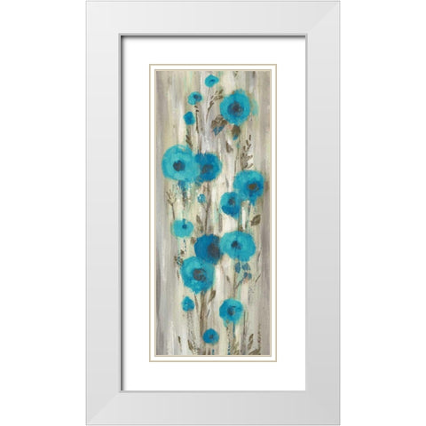 Roadside Flowers II Blue Crop White Modern Wood Framed Art Print with Double Matting by Vassileva, Silvia