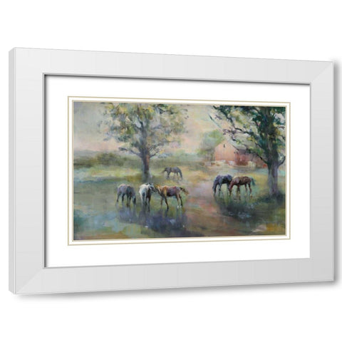 Daybreak on the Farm White Modern Wood Framed Art Print with Double Matting by Hageman, Marilyn