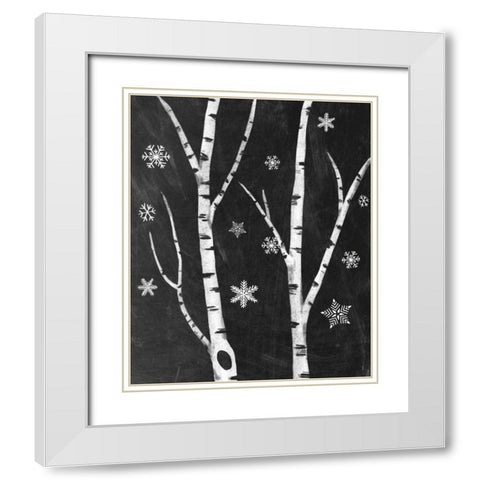 Snowy Birches IV White Modern Wood Framed Art Print with Double Matting by Urban, Mary