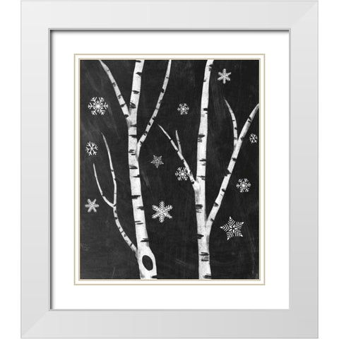 Snowy Birches IV White Modern Wood Framed Art Print with Double Matting by Urban, Mary