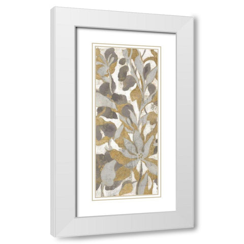 Painted Tropical Screen I Gray Gold Crop White Modern Wood Framed Art Print with Double Matting by Vassileva, Silvia