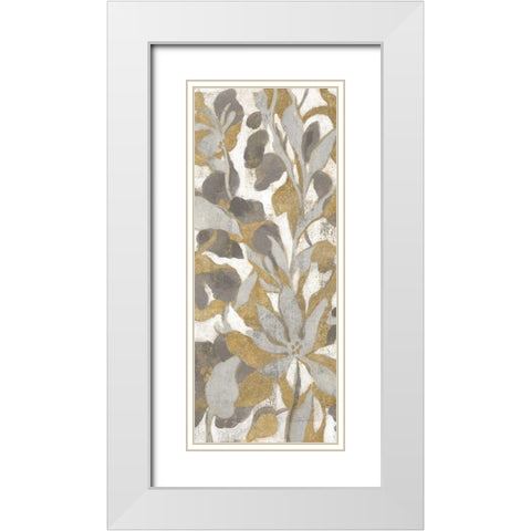 Painted Tropical Screen I Gray Gold Crop White Modern Wood Framed Art Print with Double Matting by Vassileva, Silvia