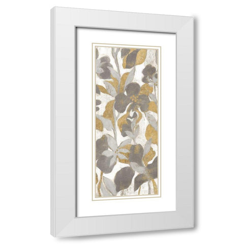 Painted Tropical Screen II Gray Gold Crop White Modern Wood Framed Art Print with Double Matting by Vassileva, Silvia