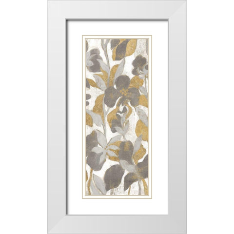 Painted Tropical Screen II Gray Gold Crop White Modern Wood Framed Art Print with Double Matting by Vassileva, Silvia
