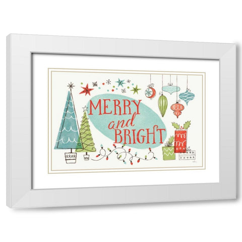 Retro Christmas I White Modern Wood Framed Art Print with Double Matting by Penner, Janelle