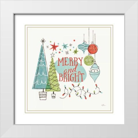 Retro Christmas II White Modern Wood Framed Art Print with Double Matting by Penner, Janelle