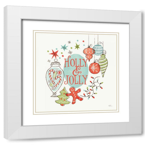 Retro Christmas IV White Modern Wood Framed Art Print with Double Matting by Penner, Janelle