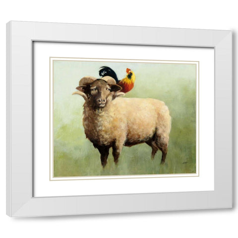 BFF I White Modern Wood Framed Art Print with Double Matting by Purinton, Julia
