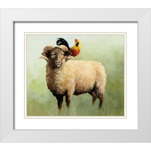 BFF I White Modern Wood Framed Art Print with Double Matting by Purinton, Julia