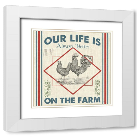 Sweet Farmhouse III White Modern Wood Framed Art Print with Double Matting by Pela Studio