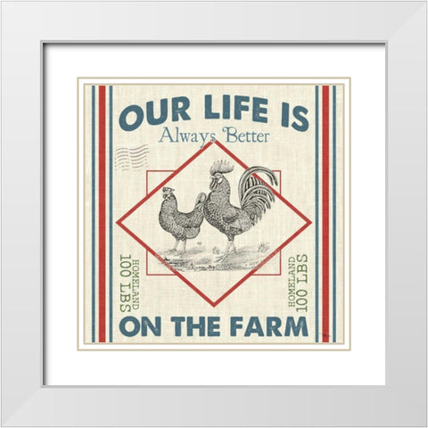 Sweet Farmhouse III White Modern Wood Framed Art Print with Double Matting by Pela Studio