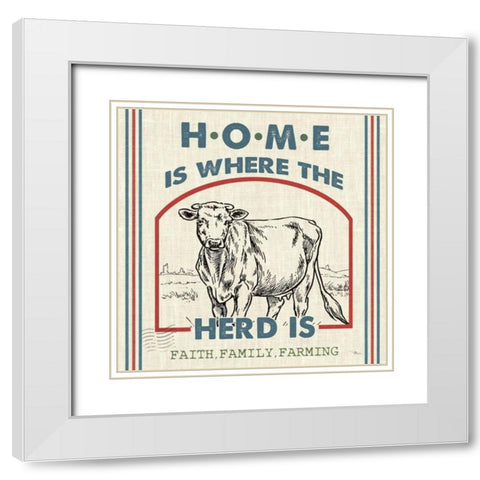 Sweet Farmhouse IV White Modern Wood Framed Art Print with Double Matting by Pela Studio