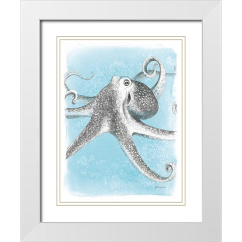 Coastal Sea Life II White Modern Wood Framed Art Print with Double Matting by Grove, Beth