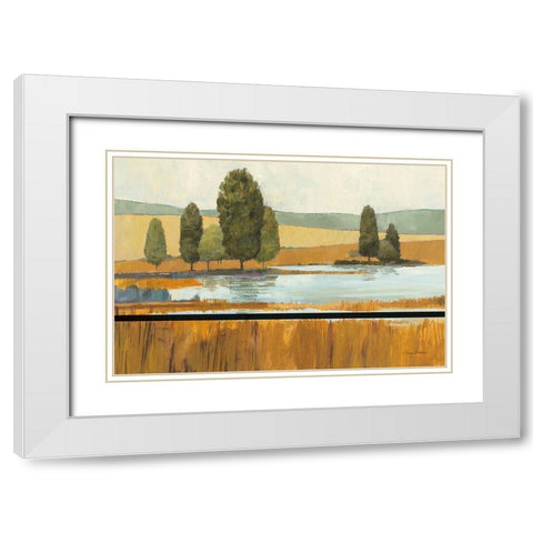 Amber Lake Tan Yellow Field Crop White Modern Wood Framed Art Print with Double Matting by Tillmon, Avery