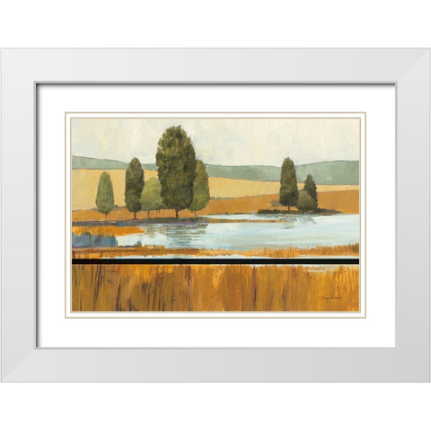 Amber Lake Tan Yellow Field Crop White Modern Wood Framed Art Print with Double Matting by Tillmon, Avery