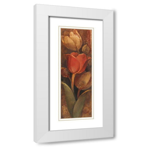 Tulip Shadow II White Modern Wood Framed Art Print with Double Matting by Hristova, Albena
