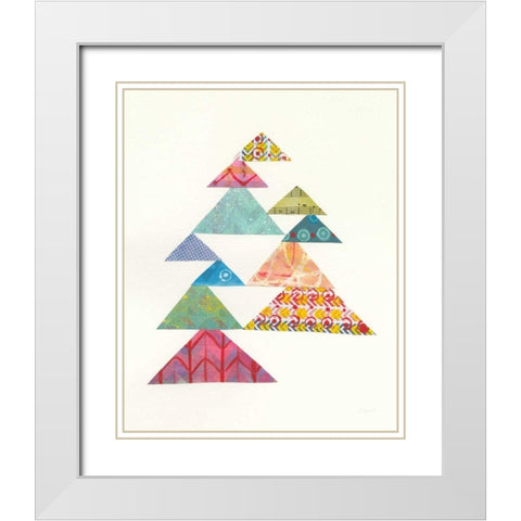 Modern Abstract Triangles I White Modern Wood Framed Art Print with Double Matting by Prahl, Courtney
