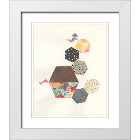 Modern Abstract Design III White Modern Wood Framed Art Print with Double Matting by Prahl, Courtney