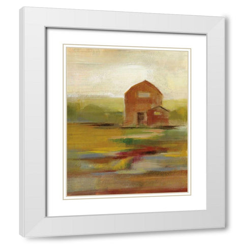 Hillside Barn II v2 White Modern Wood Framed Art Print with Double Matting by Vassileva, Silvia