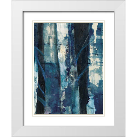Deep Woods I Indigo White Modern Wood Framed Art Print with Double Matting by Hristova, Albena