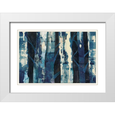Deep Woods III Indigo White Modern Wood Framed Art Print with Double Matting by Hristova, Albena