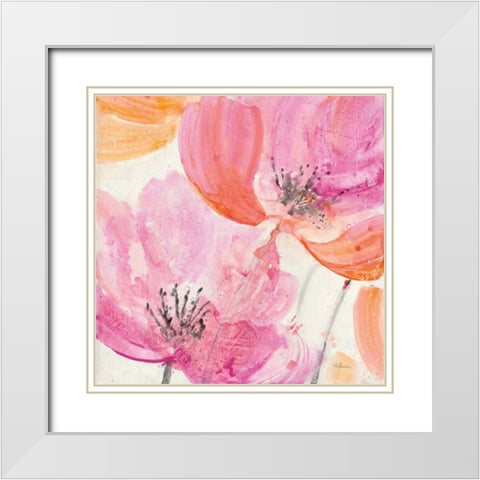 Joyous I White Modern Wood Framed Art Print with Double Matting by Hristova, Albena