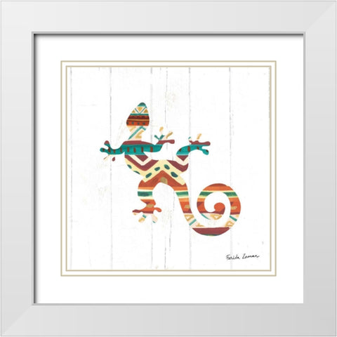 Southwestern Vibes V White Modern Wood Framed Art Print with Double Matting by Zaman, Farida
