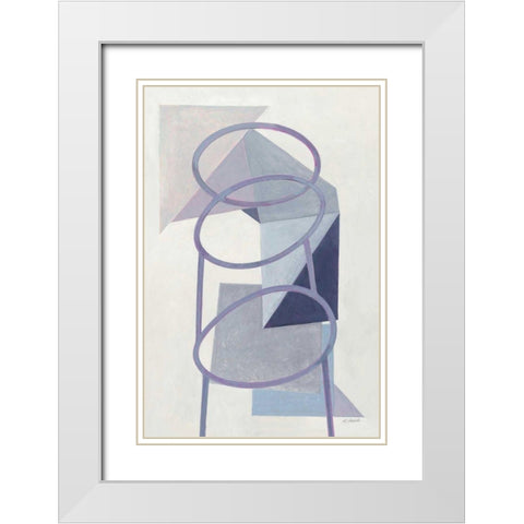 Paper Trail II White Modern Wood Framed Art Print with Double Matting by Schick, Mike