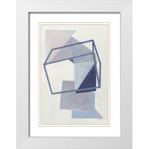 Paper Trail III White Modern Wood Framed Art Print with Double Matting by Schick, Mike
