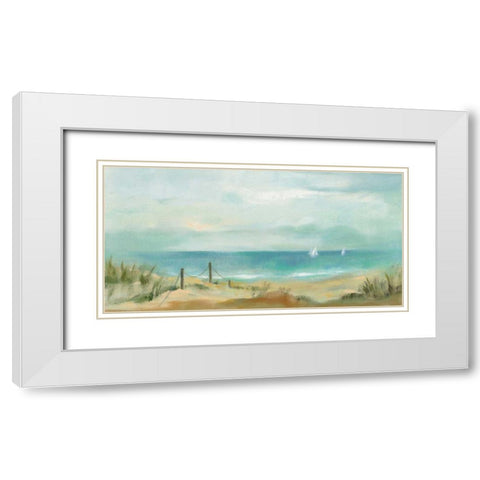 Serenity on the Beach White Modern Wood Framed Art Print with Double Matting by Vassileva, Silvia