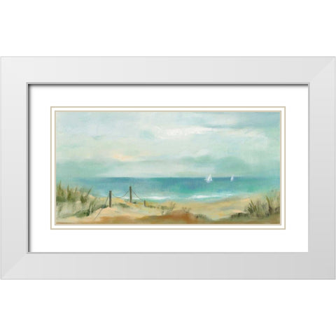 Serenity on the Beach White Modern Wood Framed Art Print with Double Matting by Vassileva, Silvia