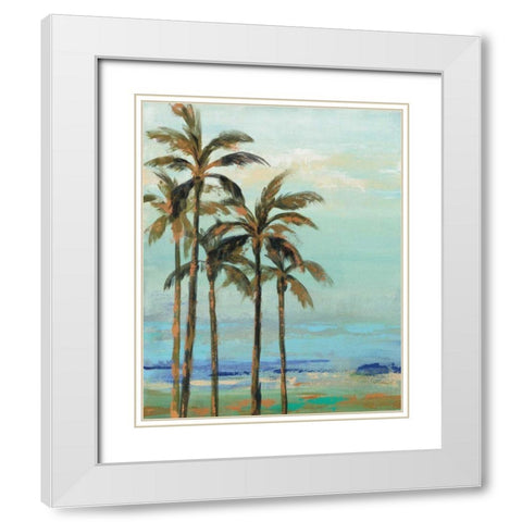 Copper Palms II White Modern Wood Framed Art Print with Double Matting by Vassileva, Silvia