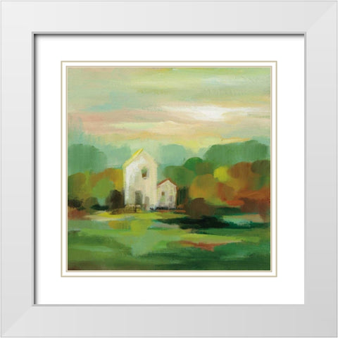 October Farm I White Modern Wood Framed Art Print with Double Matting by Vassileva, Silvia