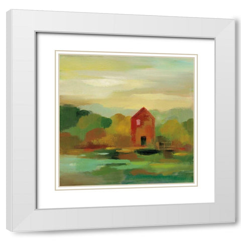 October Farm II White Modern Wood Framed Art Print with Double Matting by Vassileva, Silvia