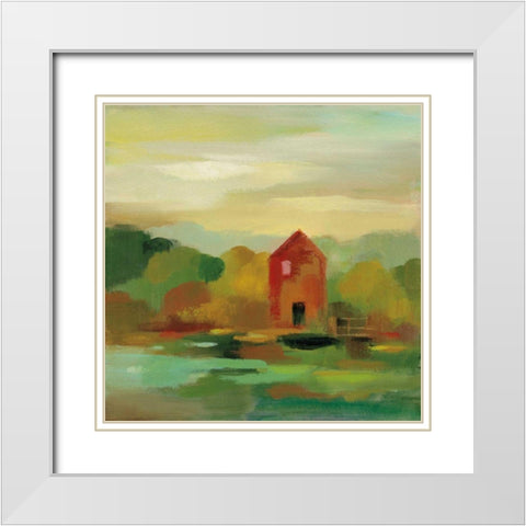 October Farm II White Modern Wood Framed Art Print with Double Matting by Vassileva, Silvia
