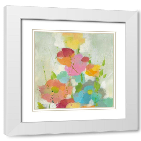 Longstem Bouquet I Square I White Modern Wood Framed Art Print with Double Matting by Vassileva, Silvia