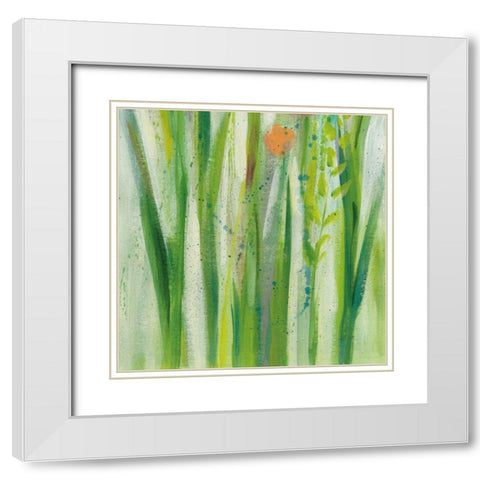 Longstem Bouquet I Square III White Modern Wood Framed Art Print with Double Matting by Vassileva, Silvia