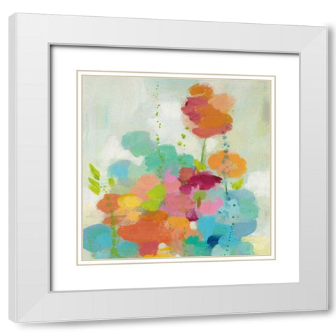 Longstem Bouquet II Square I White Modern Wood Framed Art Print with Double Matting by Vassileva, Silvia