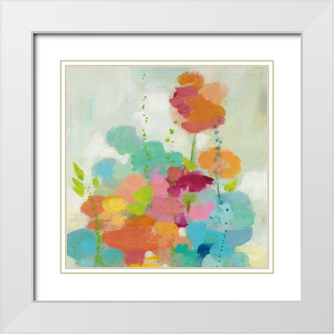 Longstem Bouquet II Square I White Modern Wood Framed Art Print with Double Matting by Vassileva, Silvia