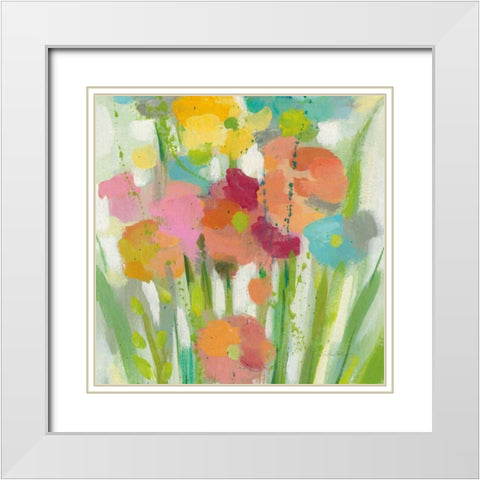 Longstem Bouquet II Square II White Modern Wood Framed Art Print with Double Matting by Vassileva, Silvia