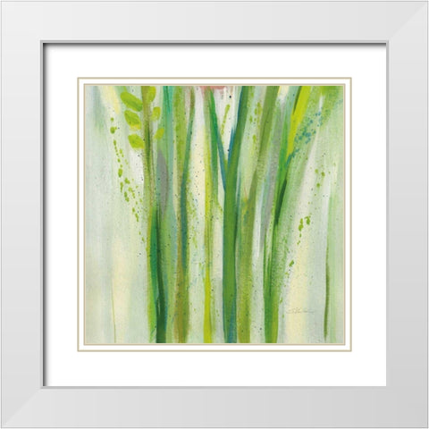 Longstem Bouquet II Square III White Modern Wood Framed Art Print with Double Matting by Vassileva, Silvia