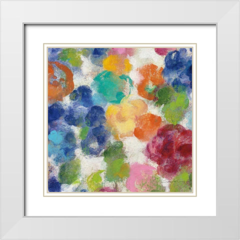 Hydrangea Bouquet I Square II White Modern Wood Framed Art Print with Double Matting by Vassileva, Silvia