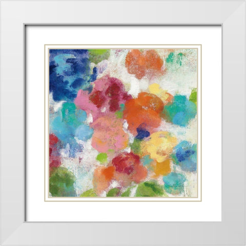 Hydrangea Bouquet I Square III White Modern Wood Framed Art Print with Double Matting by Vassileva, Silvia