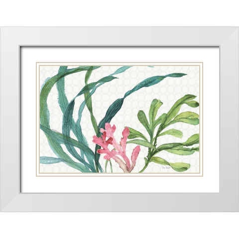 Mixed Greens XVII White Modern Wood Framed Art Print with Double Matting by Audit, Lisa