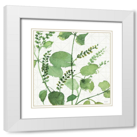Mixed Greens LIII White Modern Wood Framed Art Print with Double Matting by Audit, Lisa