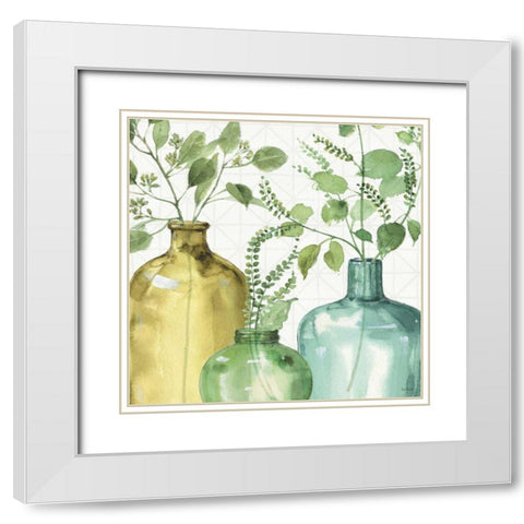 Mixed Greens LV White Modern Wood Framed Art Print with Double Matting by Audit, Lisa