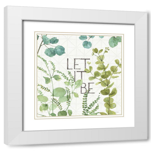 Mixed Greens LXVI White Modern Wood Framed Art Print with Double Matting by Audit, Lisa